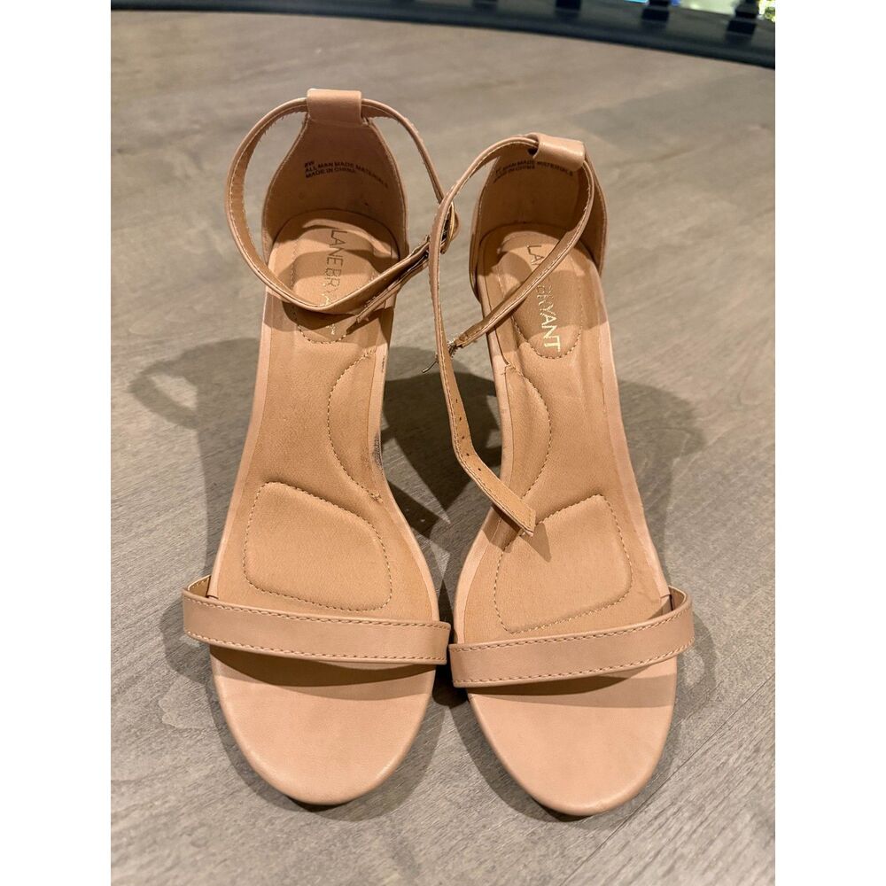 NWT Lane Bryant Nude Ankle-Strap Heeled Sandals – Size 8W